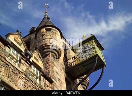 the tolbooth clock and tower on the royal mile Stock Photo