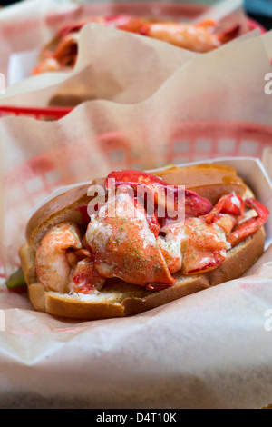 Lobster roll fish food sandwich seafood fresh street food Stock Photo