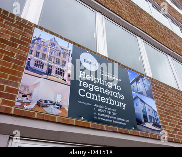 Alastair Quinn Estates Canterbury City Regeneration. Conversion of office block to retail and two bedroom apartments and flats. Stock Photo