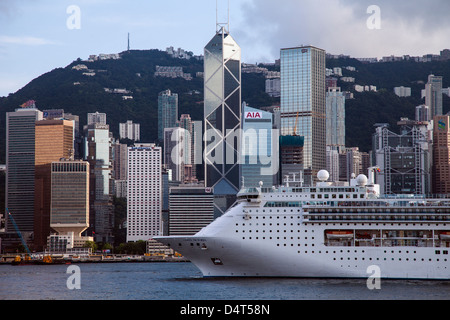 The cruise ship, Costa Victoria in Victoria Harbor, Hong Kong. Stock Photo