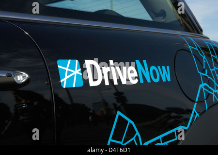 Berlin, Germany, a Mini Cooper from the fleet of car sharing company Drive Now Stock Photo