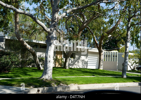 Case Study house 1960's mid-century modern architecture in West Los Angeles, California Stock Photo