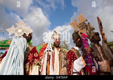 Meskel ceremony in Lalibela, Ethiopia Stock Photo