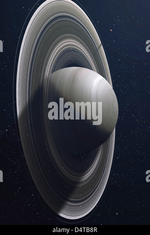 Illustration of Saturn, the sixth planet of our solar system. Stock Photo