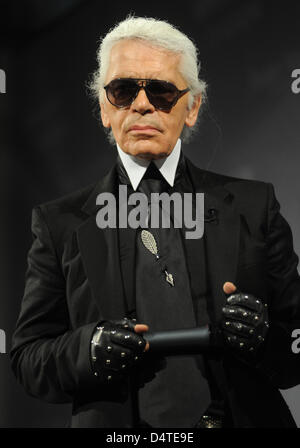Designer Karl Lagerfeld pictured during the repetition of his Spring ...