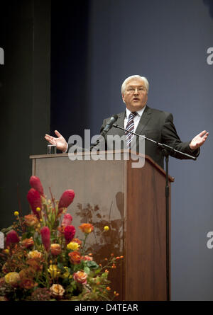 Former German Foreign Minister and Vice Chancellor Frank-Walter Steinmeier (Social Democrats) gives a speech at the Ministry of Foreign Affairs in Berlin, Germany, 29 October 2009. Photo: ARNO BURGI Stock Photo