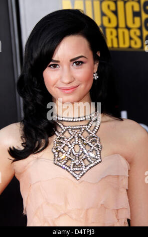 US actress Demi Lovato arrives for the American Music Awards 2009 at Nokia Theatre in Los Angeles, CA, United States, 23 November 2009. Photo: Hubert Boesl Stock Photo