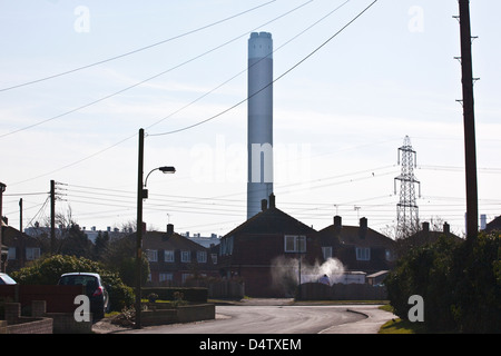 Residential streets in Grain village, on Isle of Grain, north Kent, proposed site for the airport nicknamed Boris Island England Stock Photo