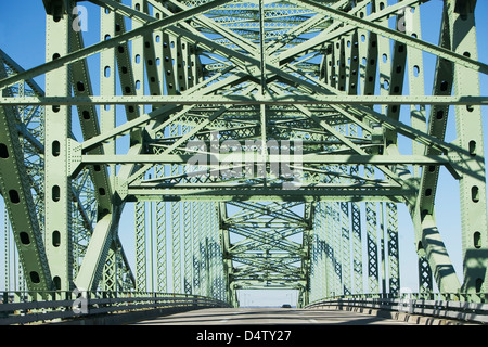 Steel structure of bridge Stock Photo