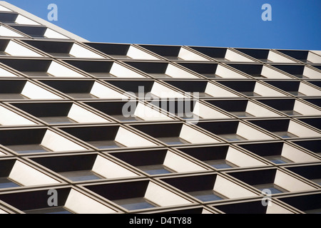 Tilted view of skyscraper windows Stock Photo