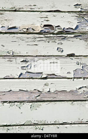 Painted peeling wooden panels Stock Photo