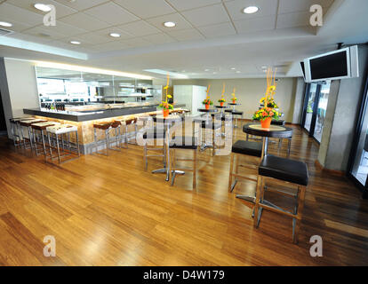 A business lounge pictured in the Moses Mabhida stadium in Durban, South Africa, 08 December 2009. 5 group stage matches, one last 16 match and one semi final of the FIFA World Cup 2010 in South Africa will take place in the stadium that can host 70.000 spectators. Photo: Bernd Weissbrod Stock Photo