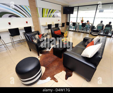 A business lounge pictured in the Moses Mabhida stadium in Durban, South Africa, 08 December 2009. 5 group stage matches, one last 16 match and one semi final of the FIFA World Cup 2010 in South Africa will take place in the stadium that can host 70.000 spectators. Photo: Bernd Weissbrod Stock Photo