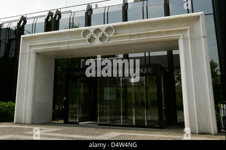 The entrance of the IOC (International Olympic Committee) headquarters in Lausanne, Schweiz, 09 May 2008. Photo: FRANK MAY Stock Photo