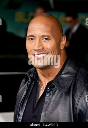 US actor  Dwayne 'The Rock' Johnson attends the premiere of the film 'Faster' at Grauman's Chinese Theatre in Los Angeles, USA, 22 November 2010. Photo: Hubert Boesl Stock Photo
