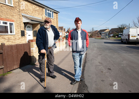 Local residents in Grain village, on Isle of Grain, north Kent, proposed site for the airport nicknamed Boris Island, England UK Stock Photo