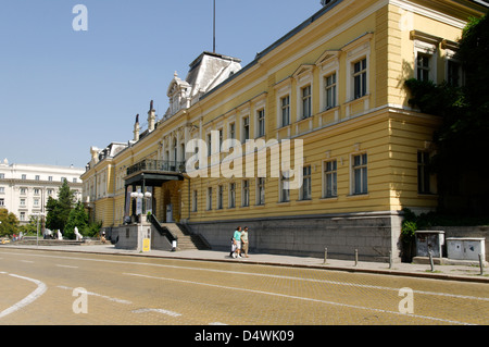 Sofia. Bulgaria. View of the elegant facade of the former Royal palace and now National Gallery of Fine Arts. Stock Photo