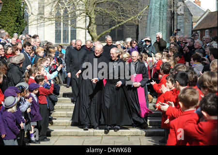 The Archbishop of Canterbury Justin Welby (centre) during the Easter ...