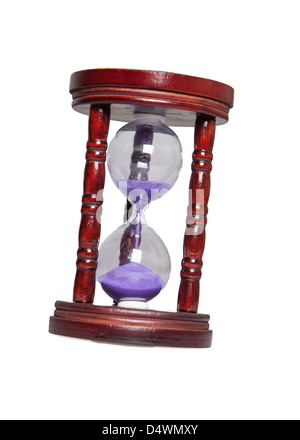 Large egg timer on white background Stock Photo