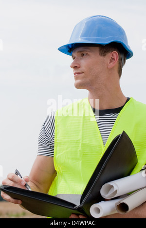 Young male architect looking confident Stock Photo