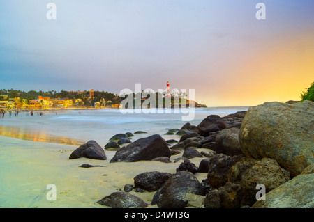 Evening Sunshine at Kovalam Beach Stock Photo