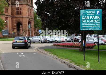 Entrance to the Public Car Park at the Kelvingrove Art Gallery and Museum in Glasgow, Scotland, UK Stock Photo