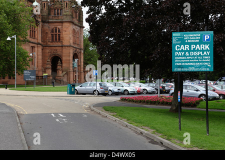 Entrance to the Public Car Park at the Kelvingrove Art Gallery and Museum in Glasgow, Scotland, UK Stock Photo