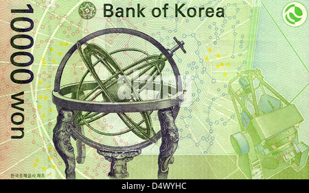 South Korea Ten Thousand Won Bank Note Stock Photo