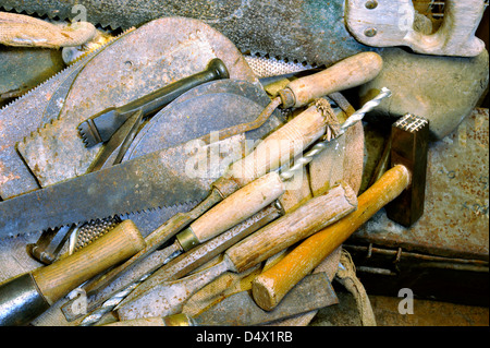 Stonemasons tools used Stock Photo