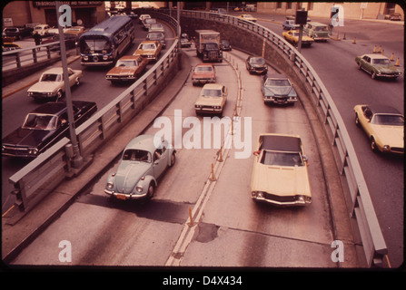 Manhattan Side of the Brooklyn-Battery Tunnel 05/1973 Stock Photo