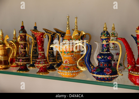 Small souvenir tea pots at market in Dubai, United Arab Emirates Stock Photo