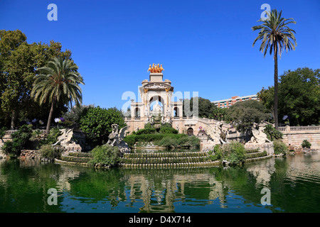 Cascade at Parc de la Ciutadella, Barcelona, Spain, Europe Stock Photo