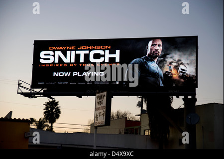 Digital billboard at dusk in Los Angeles Stock Photo