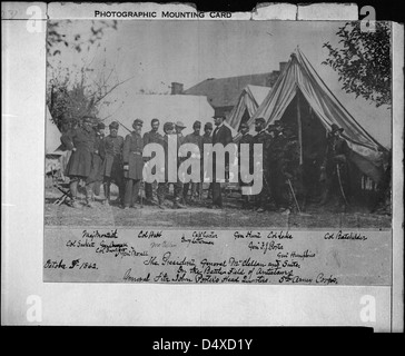 Photograph of President Abraham Lincoln and His Generals After Antietam Stock Photo