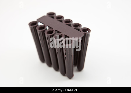 Rawl plug raw plugs plug fixing DIY plastic plug Stock Photo