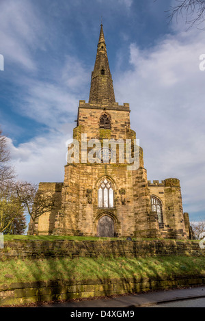 The parish church of St. Oswald's in Winwick Cheshire. Stock Photo