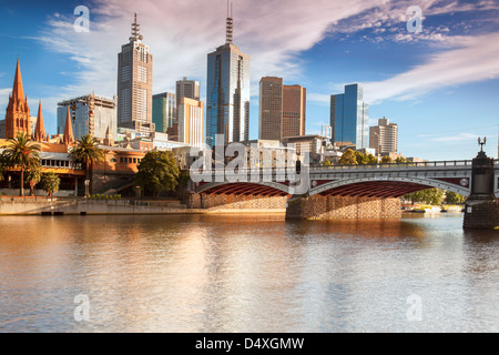 Melbourne's CBD from Southbank Stock Photo