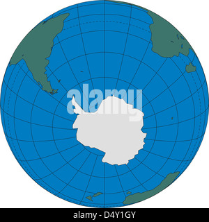 World map globe Antarctica South Pole Stock Photo