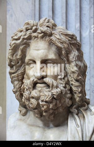 Ancient marble statue of Olympic god Zeus, gallery, Capitoline Stock ...