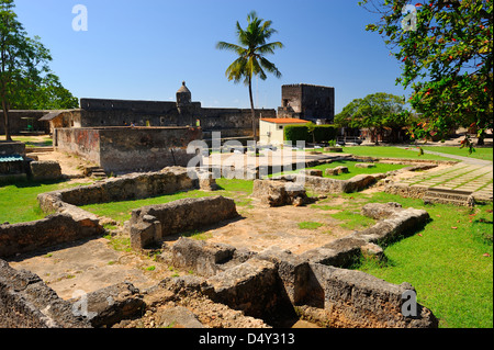 Interior of Fort Jesus on Mombasa Island, Kenya, East Africa Stock Photo