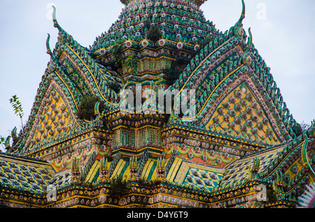 Exterior details of Wat Po buildings in Bangkok Thailand Stock Photo