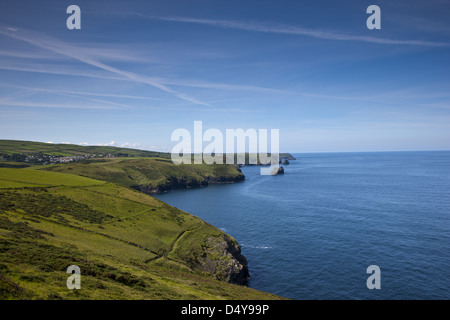 South West Coast Path, Boscastle to Crackington Haven Stock Photo