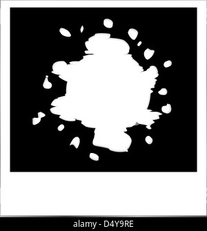 Grunge white blots on photo frame Stock Photo
