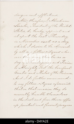 Presidential Proclamation 118 (Thanksgiving Day, 1864) (page 3 of 5) Stock Photo