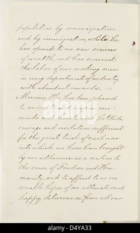 Presidential Proclamation 118 (Thanksgiving Day, 1864) (page 2 of 5) Stock Photo