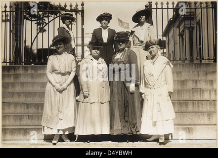 This delegation of officers of the National American Woman Suffrage Association received from President Wilson ... Stock Photo