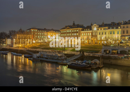 Richmond Riverside at night-view from Richmond Bridge,Richmond Upon Thames,London Stock Photo