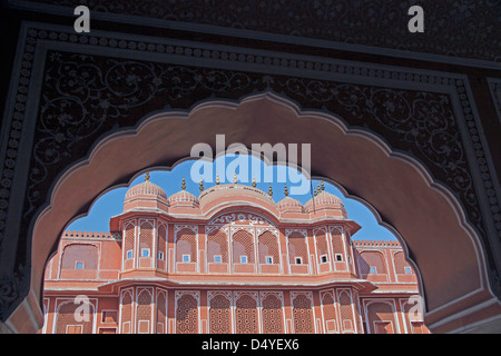 India, Jaipur. Chandra Mahal at Jaipur City Palace. Stock Photo