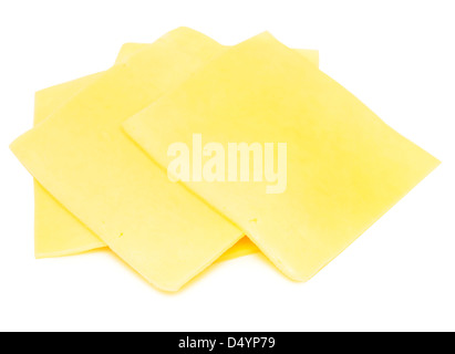 cheese slices isolated on white Stock Photo