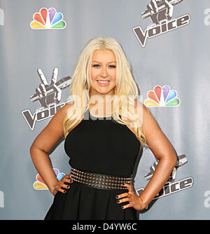 Los Angeles, California, USA. March 20, 2013. CHRISTINA AGUILERA attends The Voice Season Four Premiere Credit Image: Credit:  Karen Curley/ZUMAPRESS.com/Alamy Live News Stock Photo